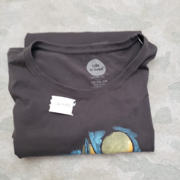 Life Is Good Top Womens 2XL Gray Classic Fit Short Sleeve Crusher Tee Sail Boat - Picture 10 of 10